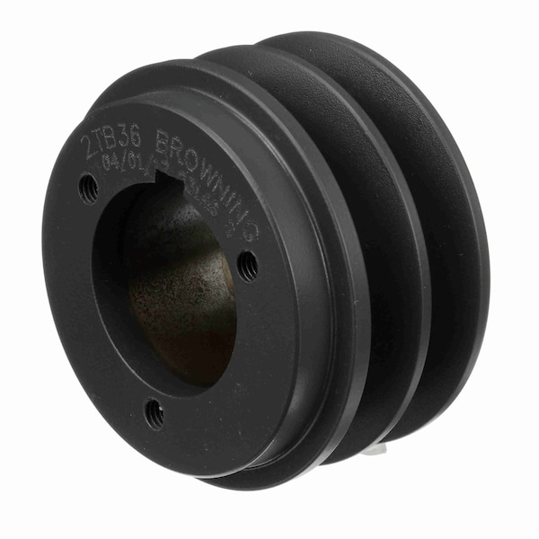 2 Groove Cast Iron Bushed Bore Multiple Sheave, 2TB36